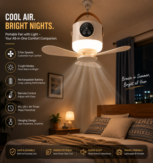 Nivora AirNest Portable Ceiling Fan With Remote