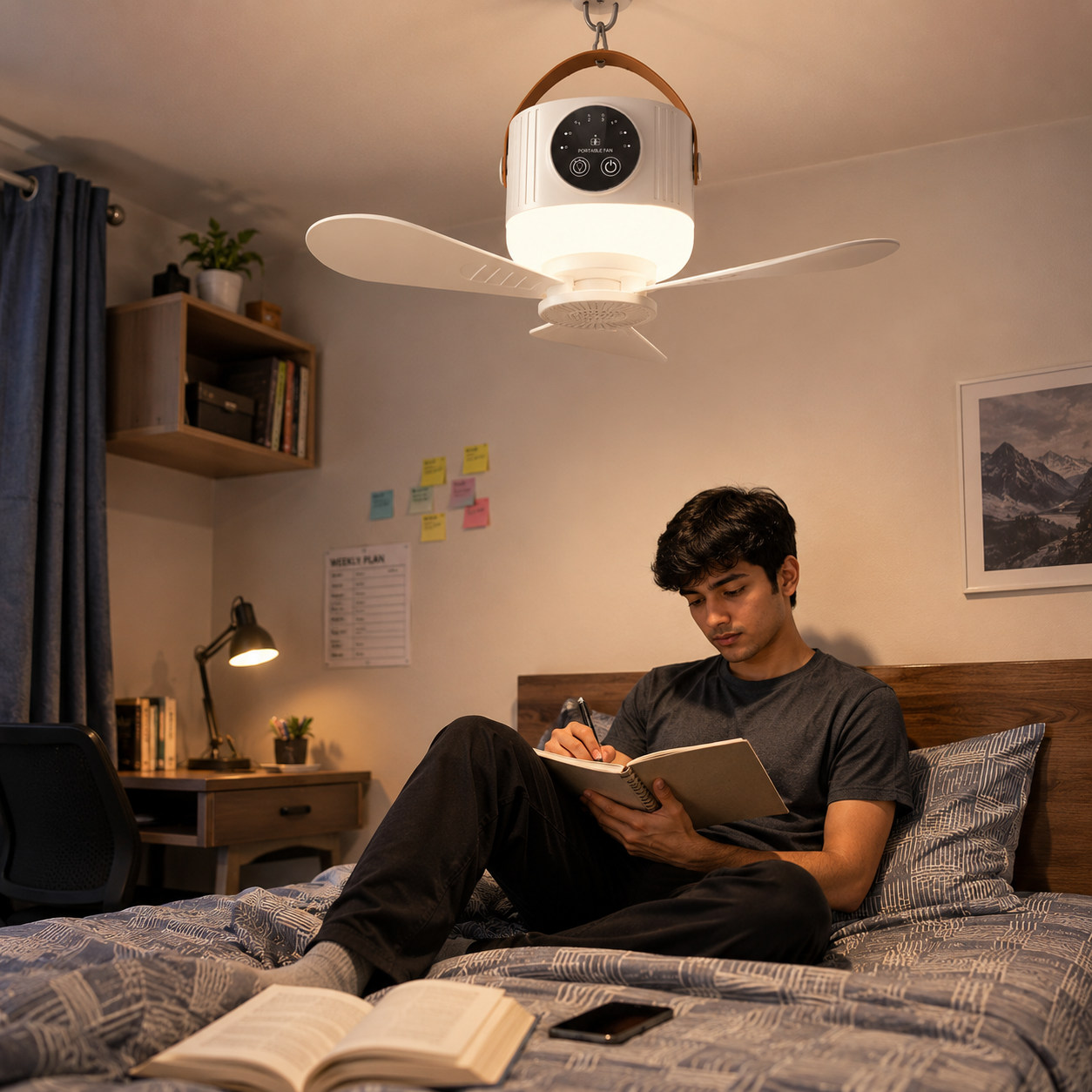 Nivora AirNest Portable Ceiling Fan With Remote